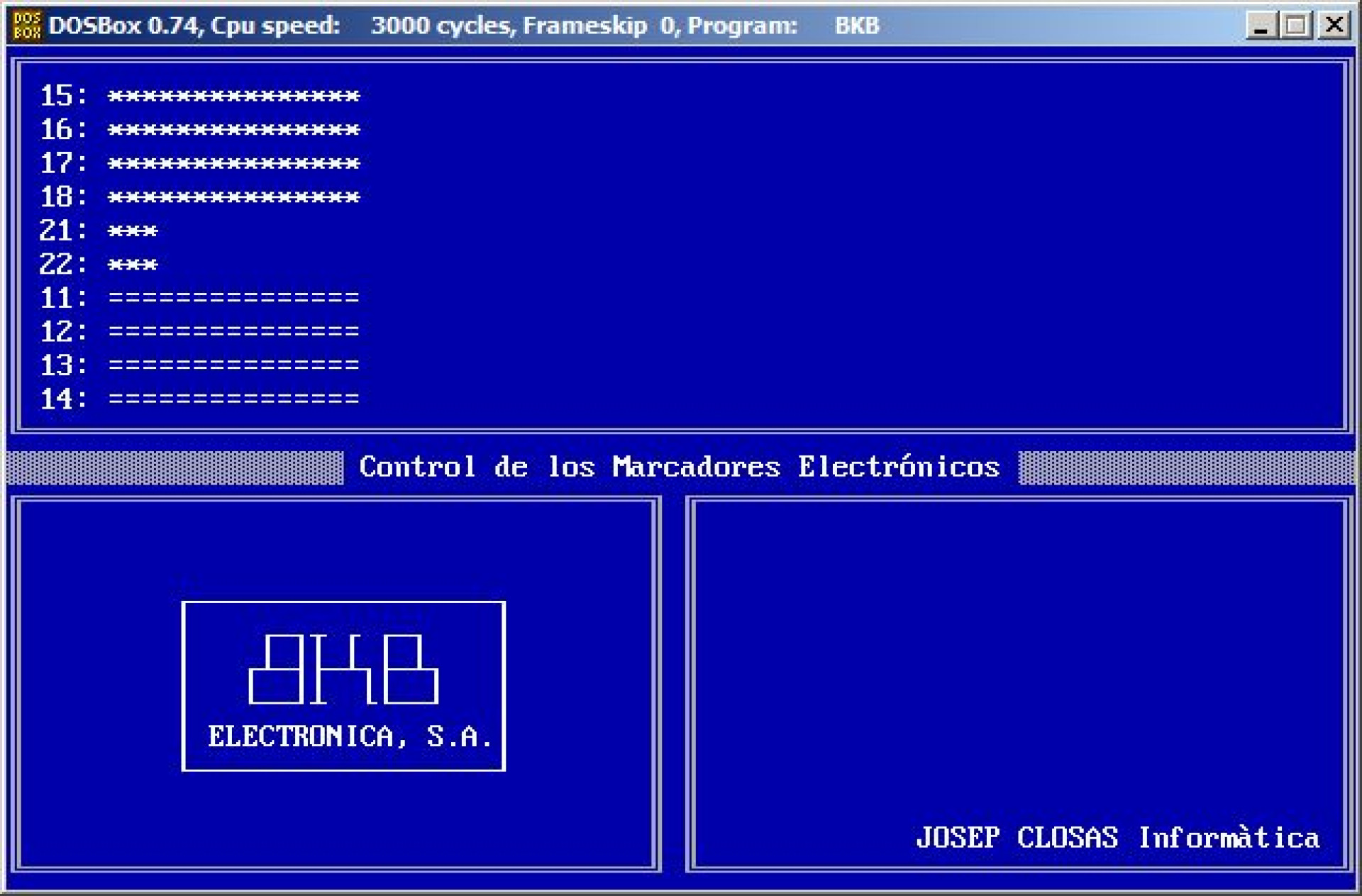 Control de marcadores electrónicos Control de marcadores electrónicos