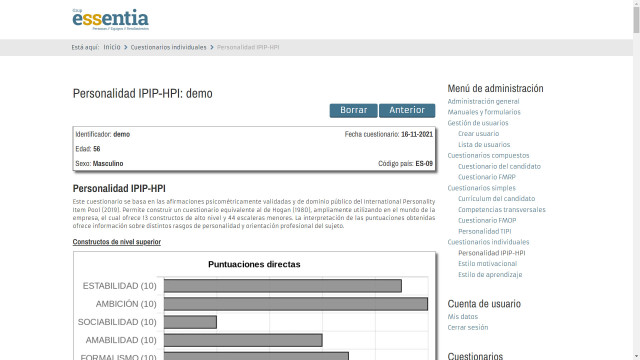 Plataforma con autodiagnósticos